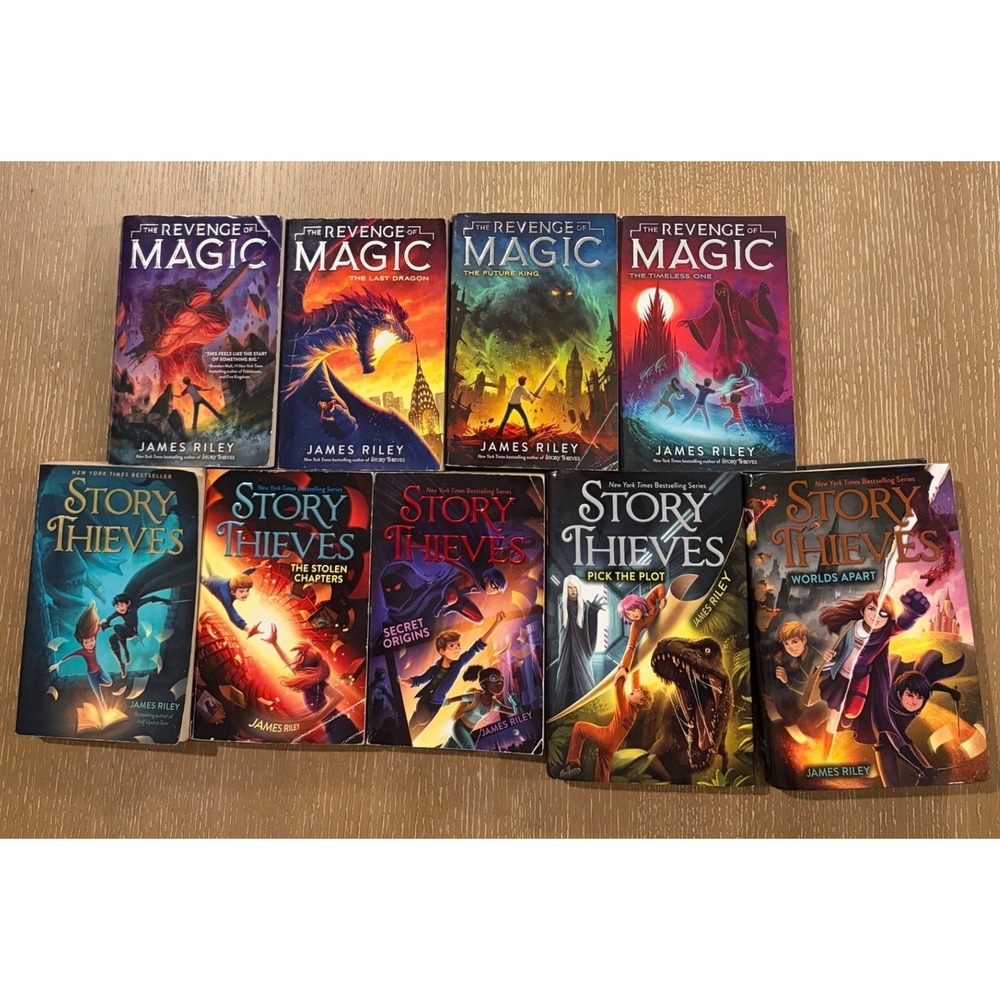 James Riley Story Thieves & Revenge of Magic 9 Book Lot PB Fantasy Adventure Set
